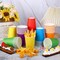 60 Pieces 9 Ounce Disposable Paper Cups Party Cups Drinking Cups for Party, DIY and Holiday, 6 Colors